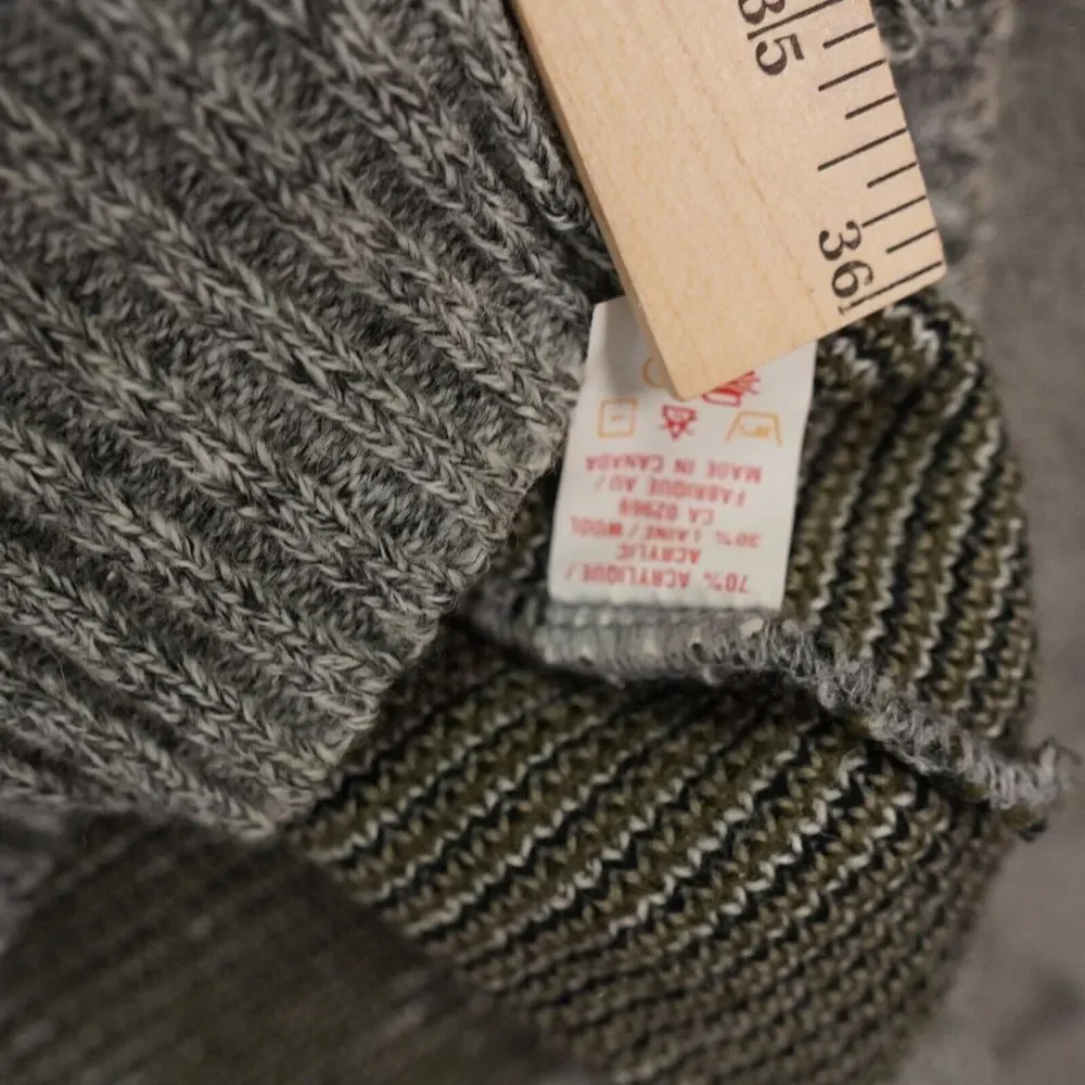 Vtg Cooper Sweater Mens Extra Large‎ White Gray Geoetric Wool Canada Birds Eye